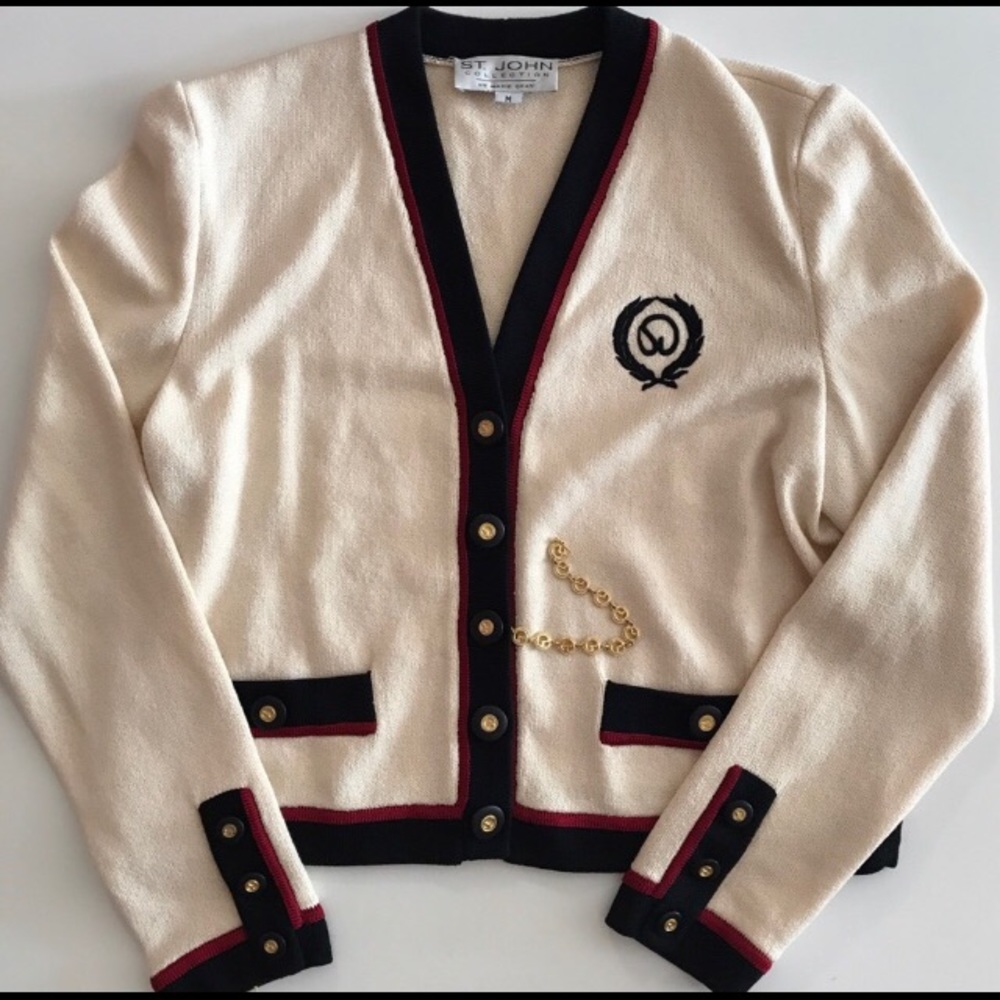 St. John cream cardigan size M